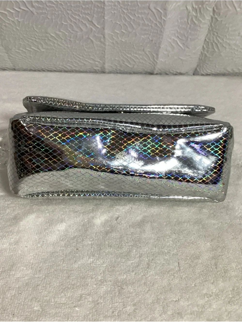 Disney Store Silver Reflective FROZEN Elsa Shoulder Bag EUC Holographic Cute